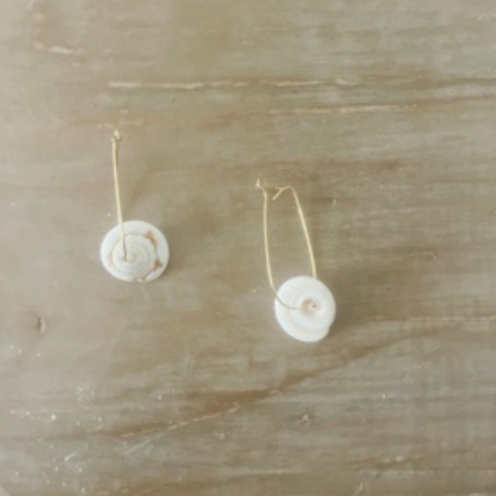 Elegant White Puka Shell Earrings